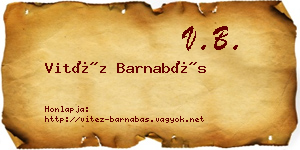 Vitéz Barnabás névjegykártya