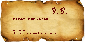 Vitéz Barnabás névjegykártya